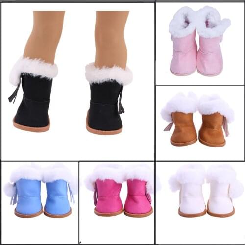 Doll Shoes Multicolor Fleece Boots Fit 18 Inch Doll & 43CM Baby New Born Doll Birthday Gift 5 Doll Clothes/Shoes Kids Toy
