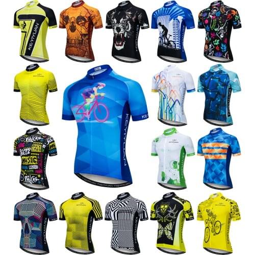 KEYIYUAN Cycling Jersey Top Summer Mountain Bike Clothes Short Sleeve Bicycle Clothing Camisetas Ciclismo MTB Manga Corta