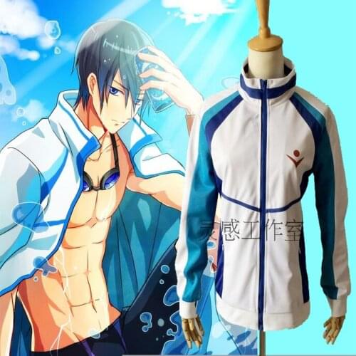 High quality Free Iwatobi Club Haruka Nanase Jacket Cosplay Costume halloween party for man