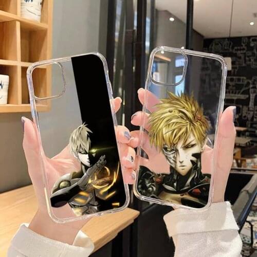 Japan Cartoon Anime One Punch Man Phone Case Transparent for iPhone 6 7 8 11 12 s mini pro X XS XR MAX Plus SE cover funda