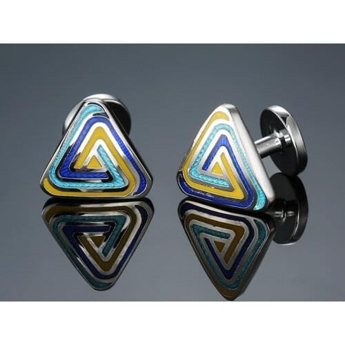 Novelty Rainbow design Cuff Links Cufflinks for Mens Shirt Brand Novelty Fashion Cuff bottons Stainless Steel Jewelry