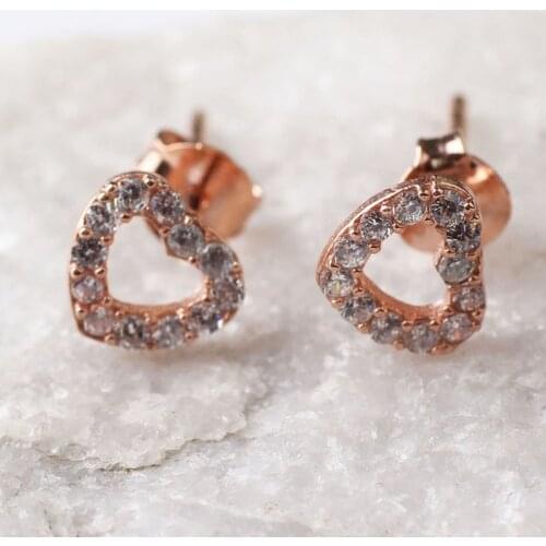 Women Handmade Rose Gold Flash Diamond Zircon Earring, Handmade 925Silver Woman Earring,Handmade Zircon Women Earring