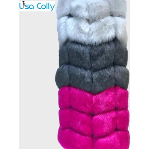 Women Fur Vest Coat Luxury Faux Fox Fur Vest Warm Coat Jacket Winter Medium Long Artifical Fox Fur Vest