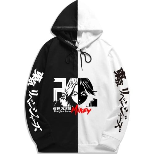 Summer hoodie Japan Anime Tokyo Revengers Print Loose Generous Fashion Patchwork Thin Hoodies Pullover Long Sleeve Casual Top