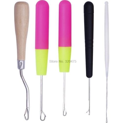100set 5pcs/Set Plastic Crochet Needle Braiding Latch Hook Weaving Hair Dreading Hooks Tool For Braid Craft Hand Sewing Needles