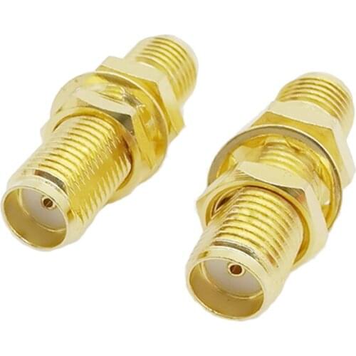 2Pcs SMA Female Jack to SMA Female Jack Straight Coaxial Coax Adapters Threaded Gasket bulkhead Panel Mount O-Ring RF Connectors