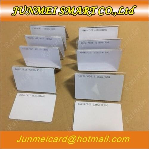 200pcs 125Khz White ID Inkjet printer PVC Card RFID Proximity smart Card With Serial Number