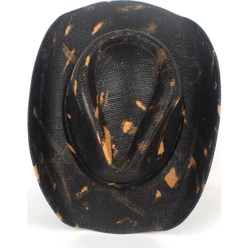 2020 Women Men Straw Cowboy Hat Summer Western Sombrero Hombre Hat With Windproof Rope