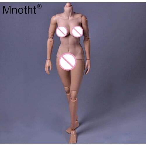 4 Color 1/6 Scale Female Body Figure Super Flexible Asian Skin European Tan Color Large/Middle Breast Body With Extra Hands Feet