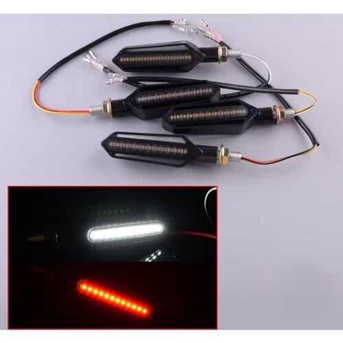 4pcs Sequential Flowing LED Turn Signal Indicator Lights Brake Lamp 1.5W 0.12A Fit for all Motorcycle 12V