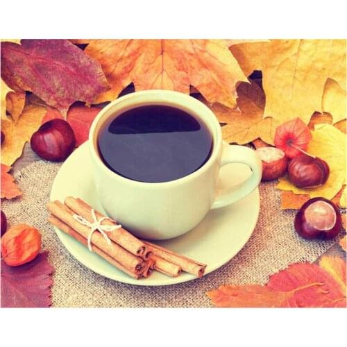 5D Diy Diamond Painting Maple coffee Diamond Mosaic Cross stitch Square round Rhinestone Wedding DecorationZP-3242