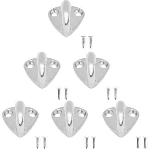 6 Pieces Marine Grade 316 Stainless Steel Boat Hook Coat and Hat Hook Wall Mount with Screw