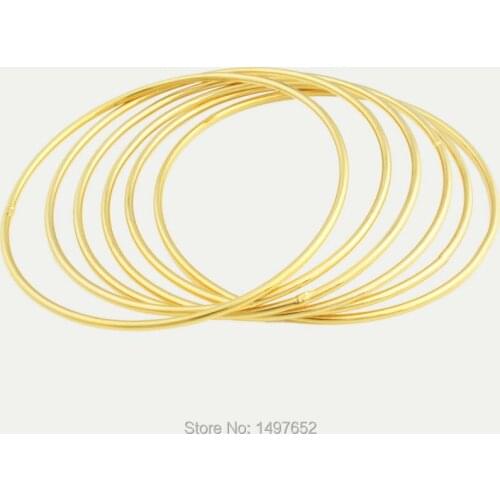 Adixyn New Ethiopian Gold big circle bangle Gold Color Dubai smooth bangle bracelet African Women jewelry