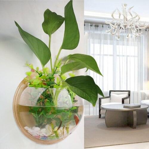 Acrylic Fish Bowl Wall Hanging Aquarium Tank Aquatic Wall Mount Fish Tank For Betta Fish Flower Plant Vase Home Decor Hot