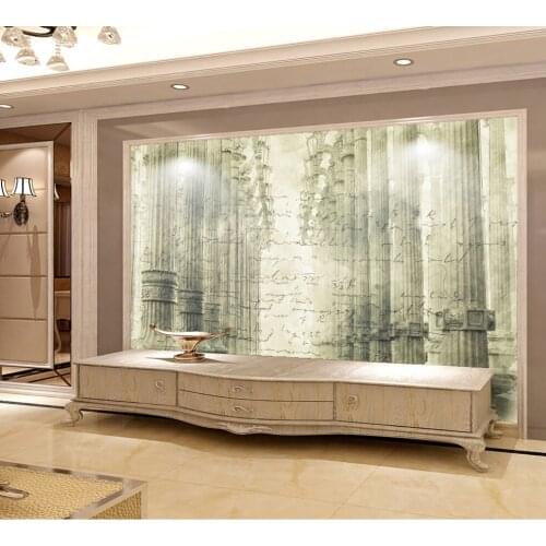 Bacaz European Marble Pillar Wallpaper Art Wall Mural for Living Room background 3d Architecture Wall Paper Murals Decor