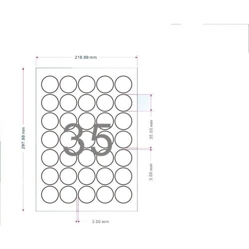 1000Pcs/Lot 3.5cm 1.4inch White Round Self-Adhesive Sticker Label A4 Kraft Paper Sticker Printed Paper Fit Laser Inkjet Printer