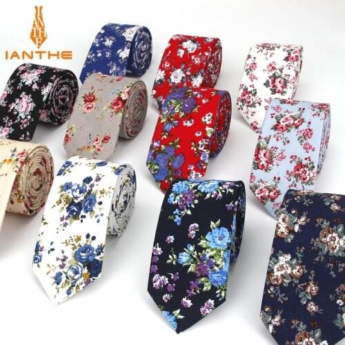 Brand New Classic Mens Floral ties Fashion Cotton Neck For Men Corbatas Slim Suits Necktie Party Ties Vintage Printed Gravatas