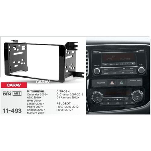CARAV 11-493 Radio Fascia for CITROEN C-Crosser C4 MITSUBISHI Outlander PEUGEOT Double Din Radio DVD Stereo CD Panel Dash Mount