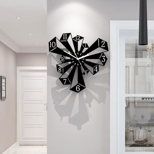 Modern Design Large Clock Creative Watch Wall Art Draw Quartz Silent Black Clocks Hanging Horloge Home Decor Free Shipping