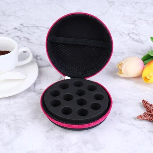 12 Bottles Essential Oil Case 1ML 2ML Perfume Oil Essential Oil Box Travel Portable Carrying Holder Nail Polish Storage Bag
