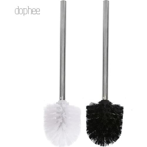 Dophee 1pc Stainless Steel Bathroom Black Toilet Brush Holder Home Cleaning Brush Useful Cleaning Toilet Brushes Bathroom Tool