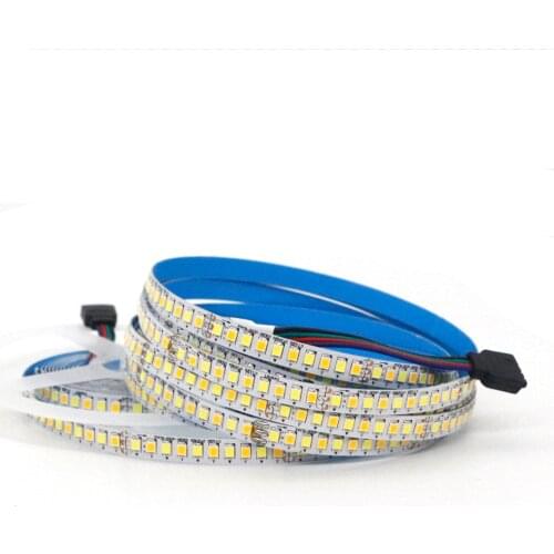 5M Dual Color CRI 80 SMD2835 CCT Dimmable LED Strip Light 12V 24v DC WW CW Color Temperature Adjustable Flexible LED Tape Ribbon
