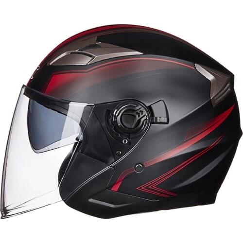 Electric Bicycle Helmet Open Face Dual Lens Visors Motorcycle Helmets Men Women Summer Scooter Motorbike Moto Bike Helmet