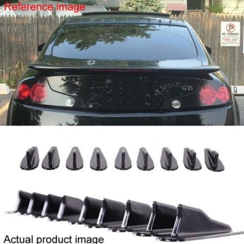 JX-LCLYL 9pcs Universal EVO-Style PP Roof Shark Fins Spoiler Wing Kit Vortex Generator