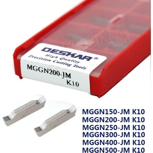 10PCS Carbide Insert MGGN150 MGGN200 MGGN250 MGGN300 MGGN400 MGGN500 JM K10 DESKAR Blade Lathe Grooving Cutter Tool for Aluminum