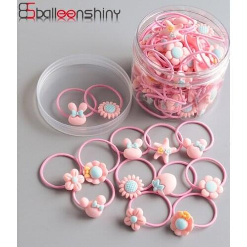 BalleenShiny 40pcs Baby Girl Headband Set 2021 Rubber Band Tie Hair Ponytail Headwear Kids Elastic Headwrap Hair Accessories