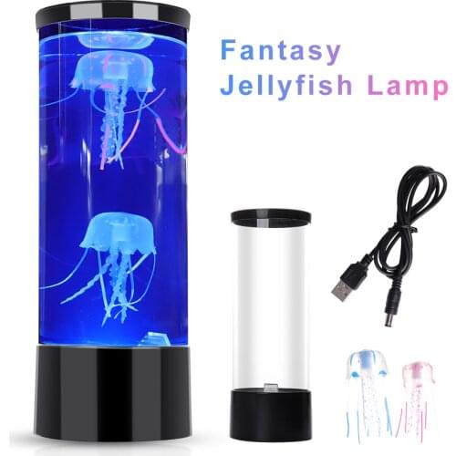 Jellyfish Lamp Color Changing Jellyfish Tank Aquarium Led Lamp Relaxing Mood Night Light USB Power/Battery Powered Drop Shipping