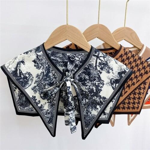 Summer Shawl Scarf Fake Collar Neck Decorative Printed Small Outer Wear Protection Waistcoat Scarves W168