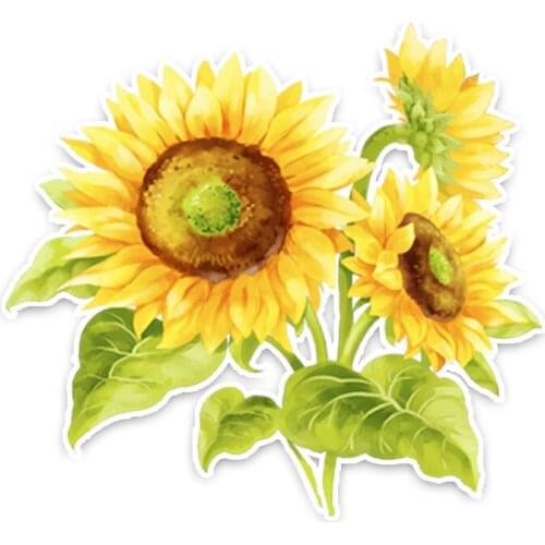 Hot Sell Coolest Beautiful Sunflower Decor Colored Car Stickers Flowers Personalized Vinyl Sunscreen Anti-UV PVC