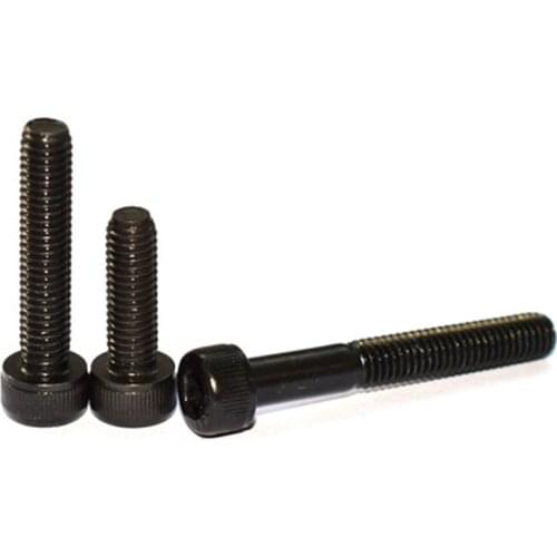 M7 Hex Socket Screw DIN912 Allen Cylindrical head Knurled Screws Grade12.9 Black Bolts 10-30mm Lenght