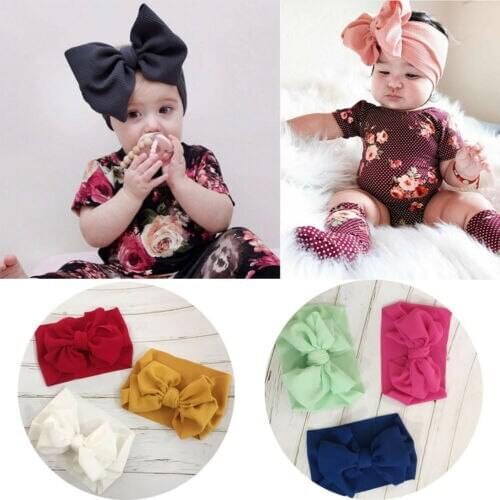 Lovely Toddler Girl Kid Baby Big Bow Hairband Headband Stretch Turban Head Wrap