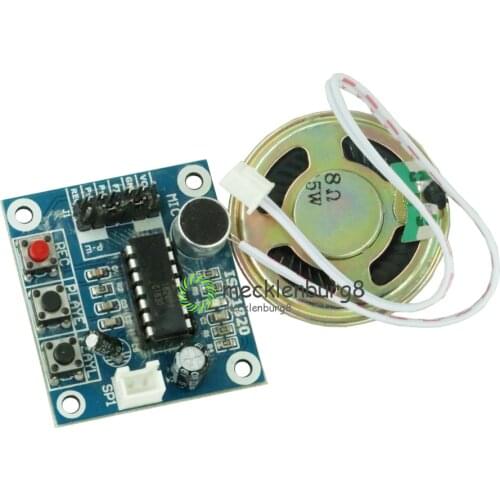 ISD1820 Recording Module Voice Playback Module Mic Sound Audio Telediphone Board With Microphones + Loudspeaker for Arduino 3-5V