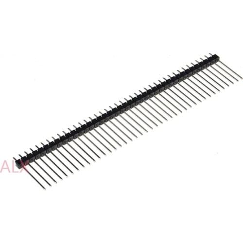 5PCS 1X40 PIN Single Row MALE 2.54MM PITCH 21MM LONG PIN Header connector Strip 1X40pin 1*40 40P 40PIN black FOR PCB BOARD