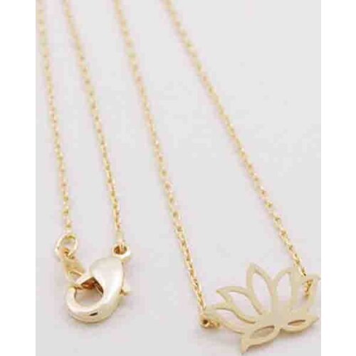 Wholesale 10pc Fashion Hollowed Little Lotus Flower Pendant Silver Gold Color Women Girls Love Necklace Free Shipping