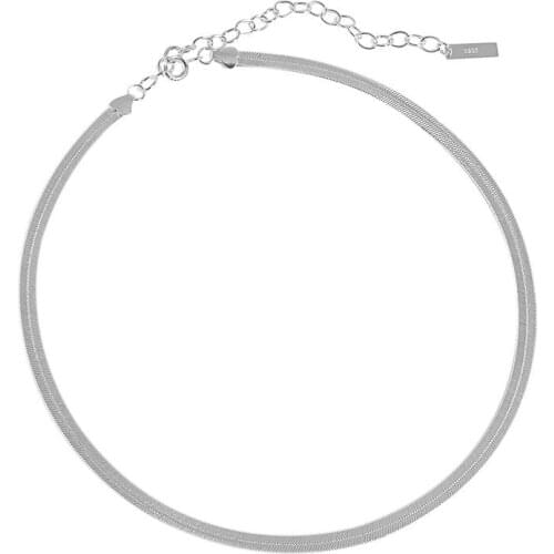 100% S925 sterling silver Necklace 4.6MM Snake Chain Men Women Couple Sterling Silver Jewelry Blade Chain Short Clavicle Choker