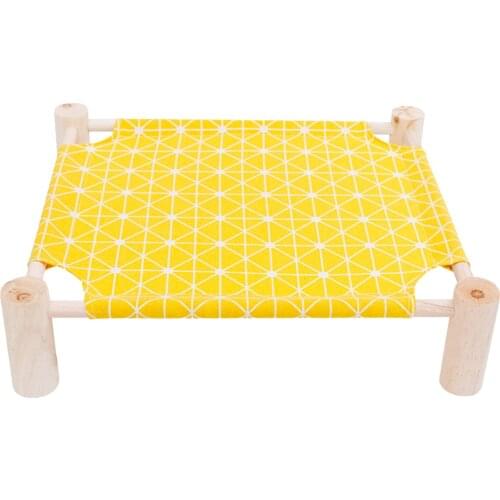 53x48x13cm Cat Hammock Durable Canvas Pine Cat Bed Small Dog Bed Puppy Bed Frame Accessories Four Seasons Universal Pet Bed
