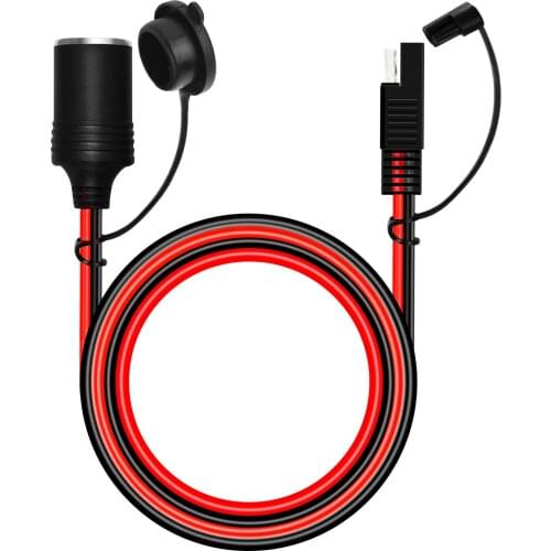 SAE to Car Female Cigarette Lighter Socket SAE Quick Disconnect Connector Plug 14AWG Heavy Duty Extension Cable 1.5m Dust Cap