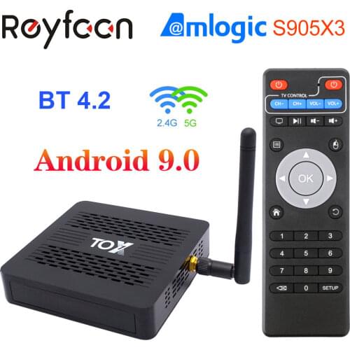 TOX1 Smart Android 9.0 TV Box 4GB 32GB Amlogic S905X3 2.4G 5G Dual Wifi 1000M BT 4.2 4K Media Player For Dolby Atmos Audio TVBox