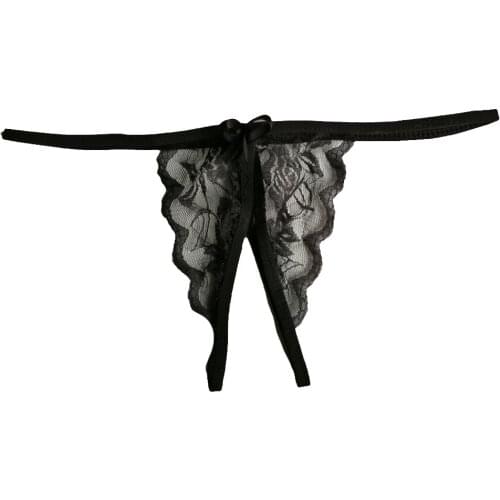 Womens Panties For Sex Thongs Sexy Lingerie Briefs Open Crotch Pants Erotic Transparency Underwear Tanga Bowknot Strappy Women