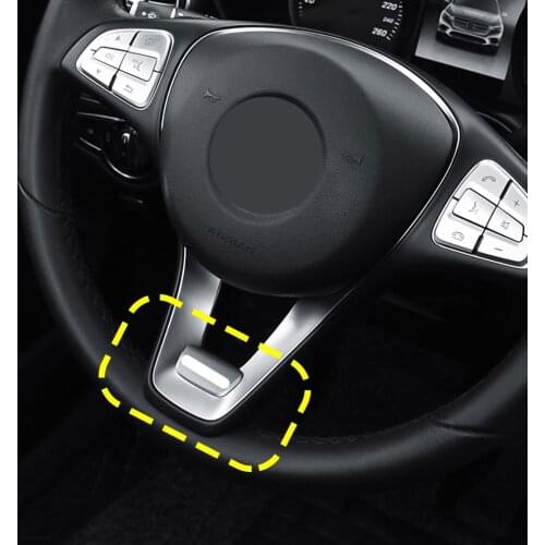 For Mercedes AMG Letter Logo Steering Wheel Badge Sticker For GLA GLE CLA E B S A R C SL ML M Class W176 W211 W245 Accessories