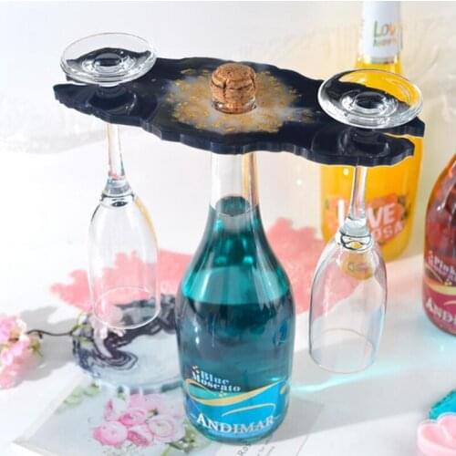 1PCS Irregular wine rack mould Crystal Epoxy coaster DIY crystal Epoxy mould Red wine tray Wine glass rack coaster