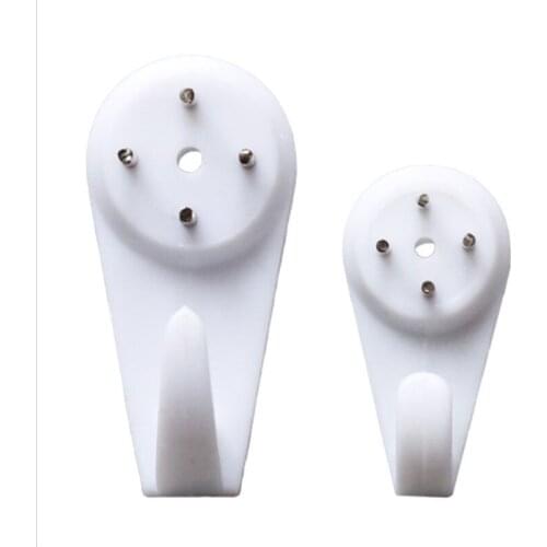 10PCS White Painting Photo Plastic Invisibl Nail Plastic Hanging Hanger Home Decor Wall Hooks Mount Picture Frame Seamless Nail