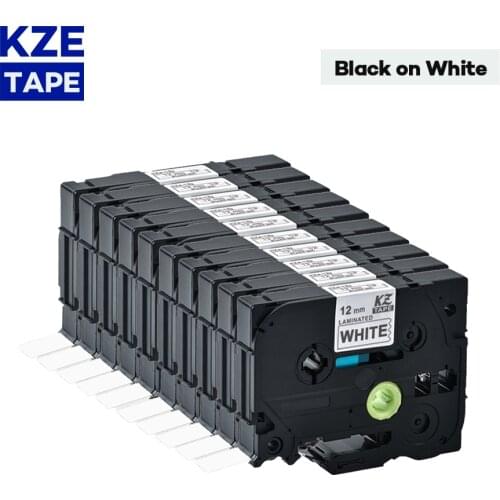 10pcs Compatible for P-touch label printer Black on White label tape Tze-231 label ribbon tze tape Tze-231 Tze231 tze 231 tze231