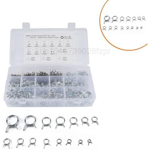 100 Boxes φ 5- φ 22 / Double Wire Spring Pipe Clamp / Double Wire Water Pipe Hose Clamp / Fuel Pipe Clamp