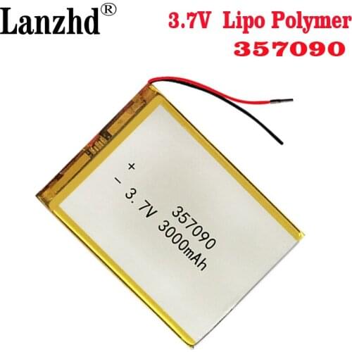 20pcs Li-ion 3000mah 307090 357090 407090 7,8,9 inch tablet PC battery ICOO bateria e-book texet TB-536FL