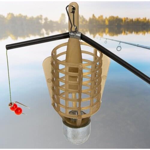 20/30/40/50g Outdoor Fishing Feeder Bait Cage Lure Holder Sinker Basket Portable Long Service Life Fishing Bait Cage Tackle Tool